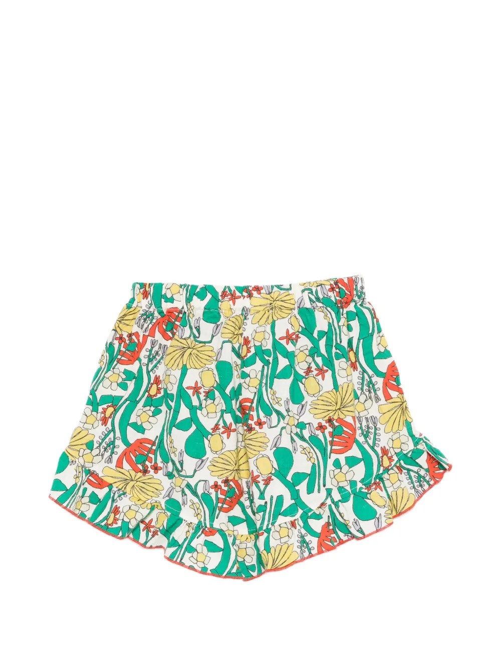 Bobo Choses Shorts met ruches en bloemenprint Wit