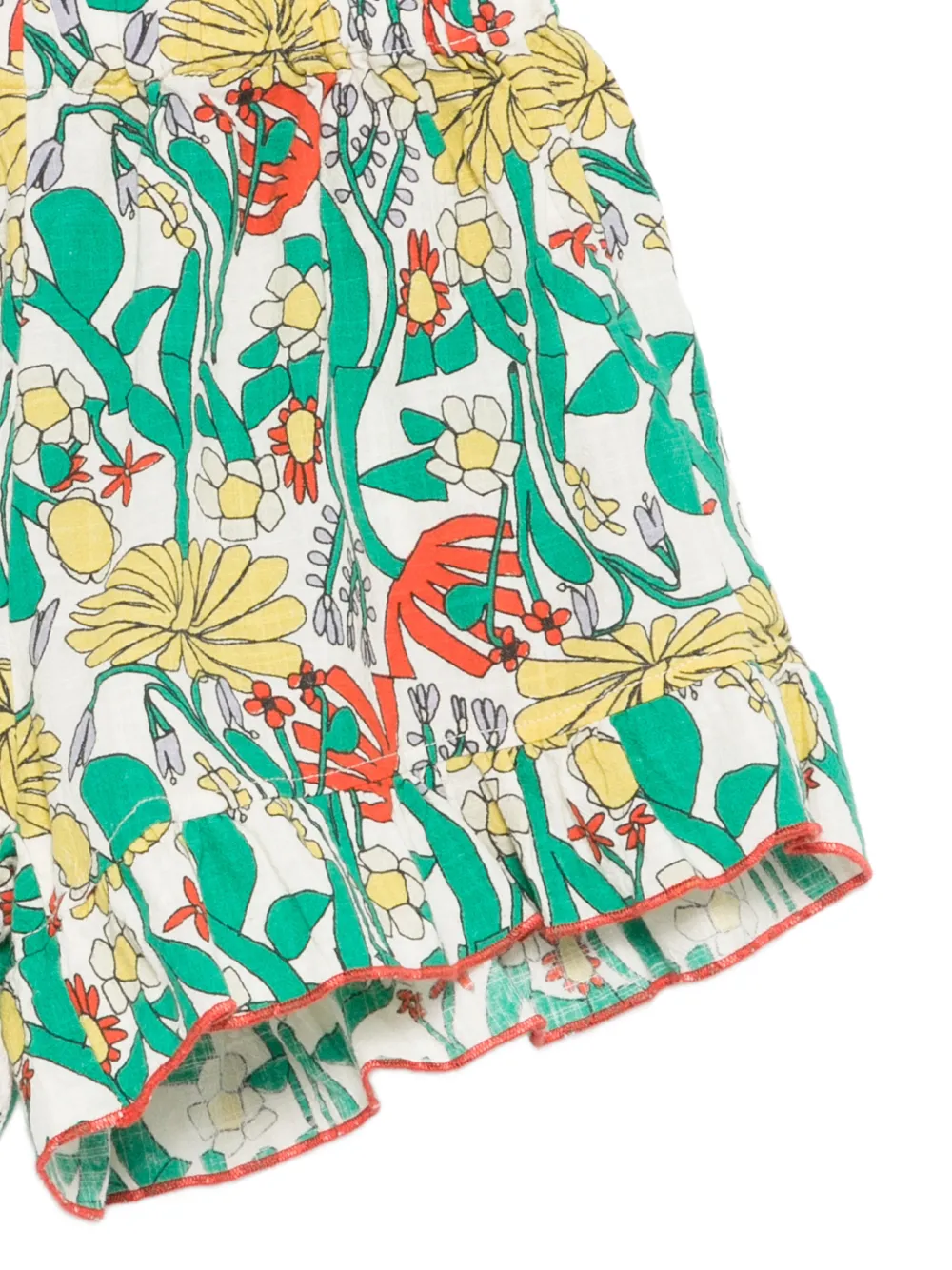 Bobo Choses Shorts met ruches en bloemenprint Wit