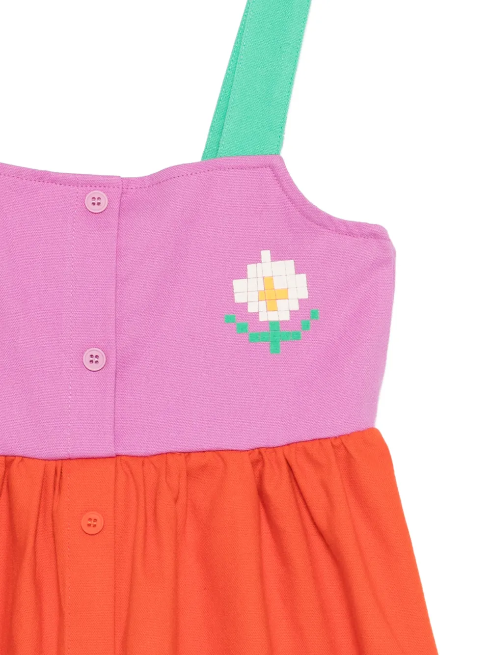  Bobo Choses Pixel Daisy-print Dress - Orange 