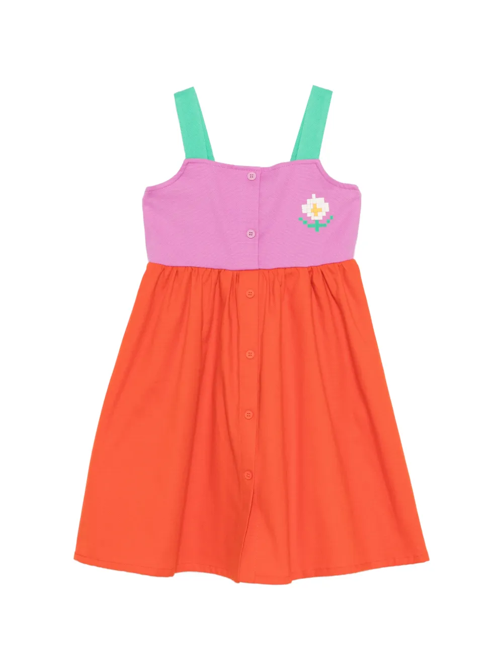 Bobo Choses pixel daisy-print dress - Arancione