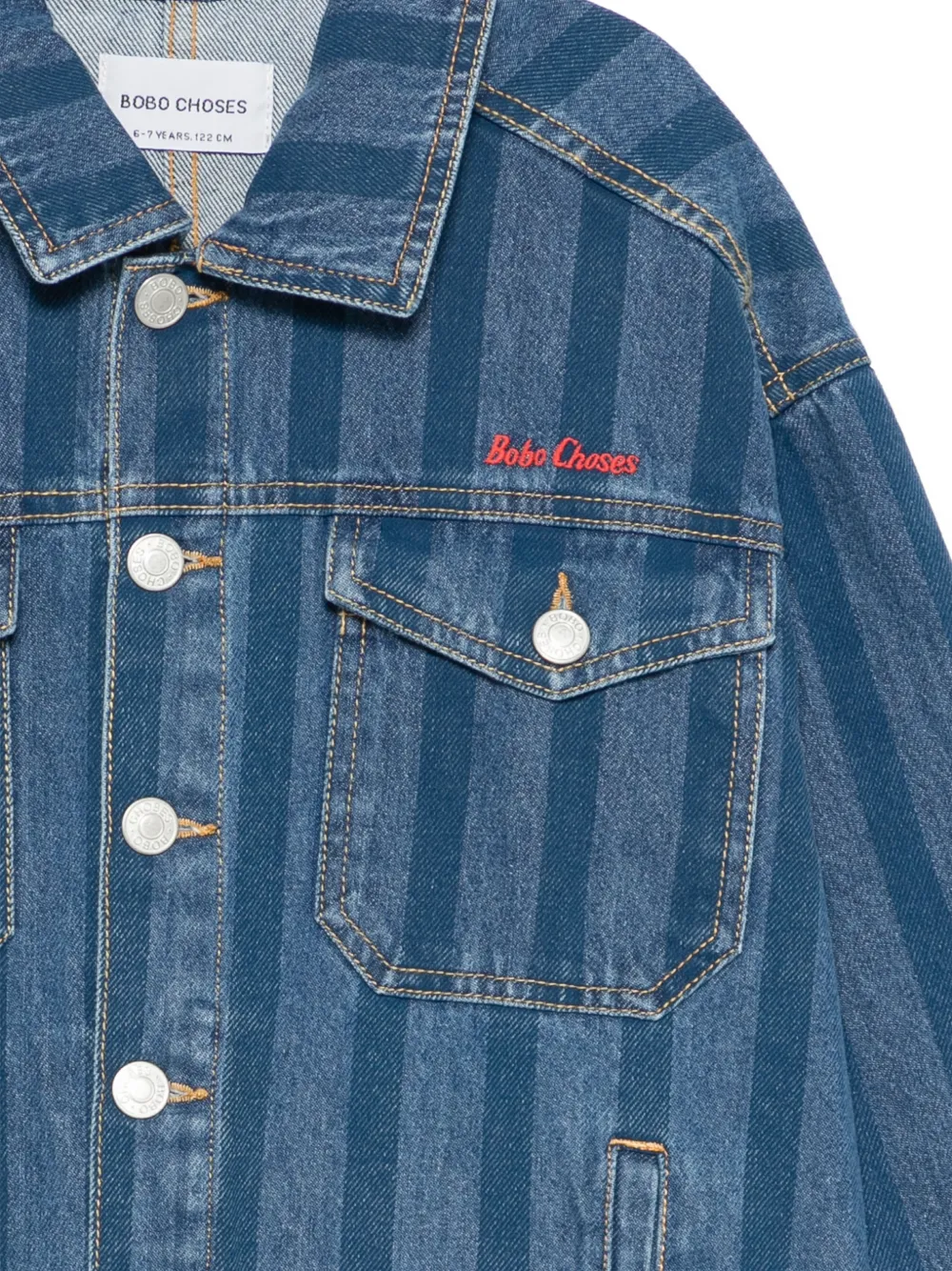  Bobo Choses Striped Denim Jacket - Blue 