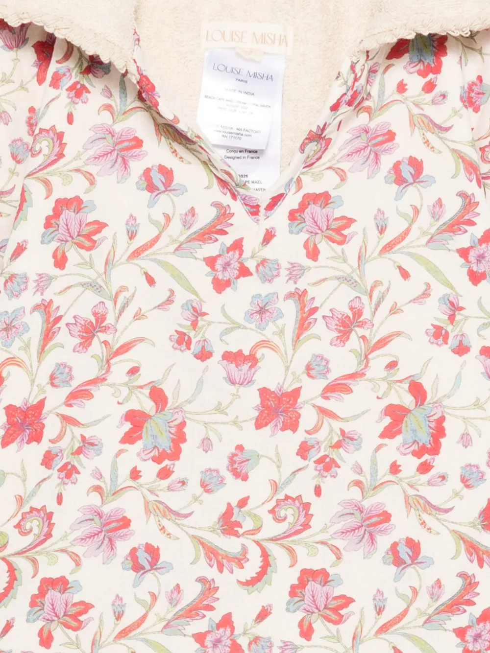  Louise Misha Kids Mael Floral-print Beach Cape - Neutrals 