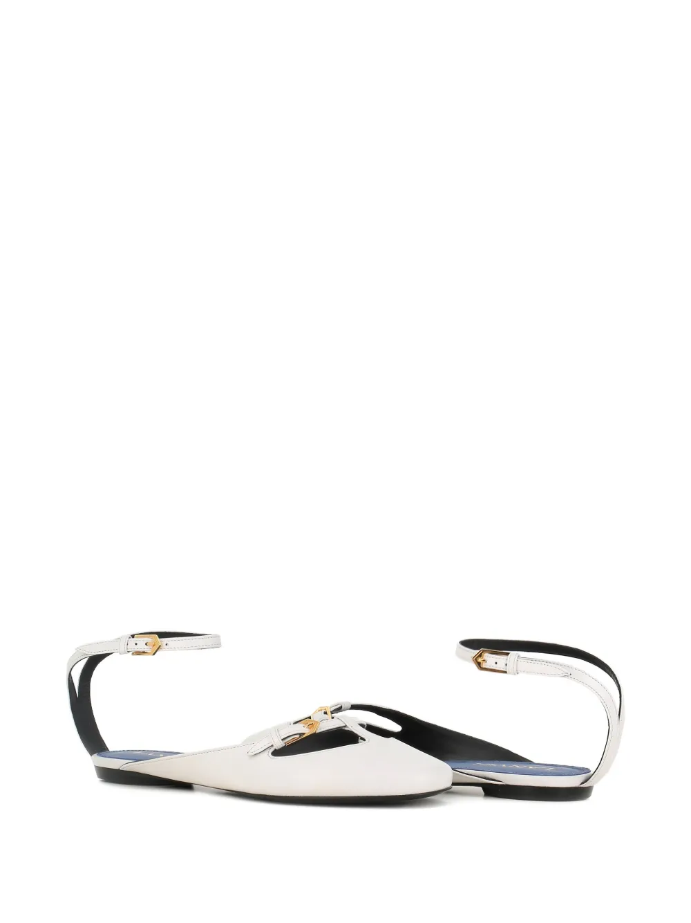 Lanvin buckle-strap flat pumps Wit