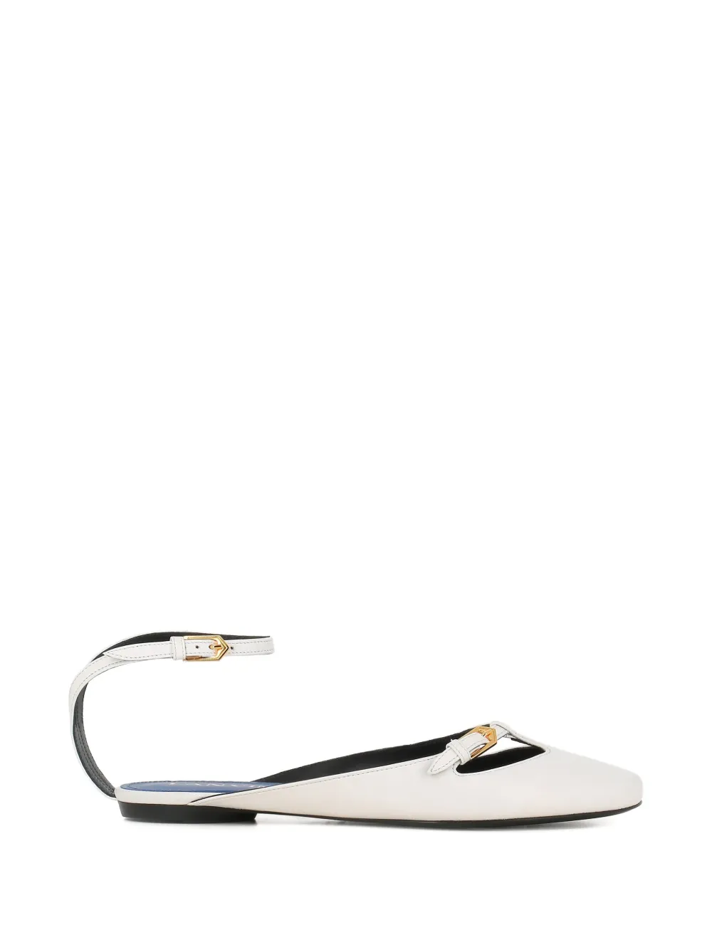 Lanvin buckle-strap flat pumps Wit