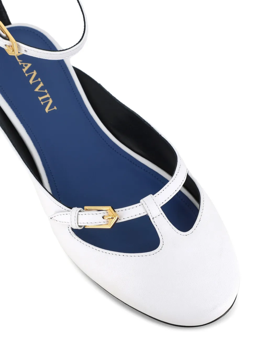 Lanvin buckle-strap flat pumps Wit