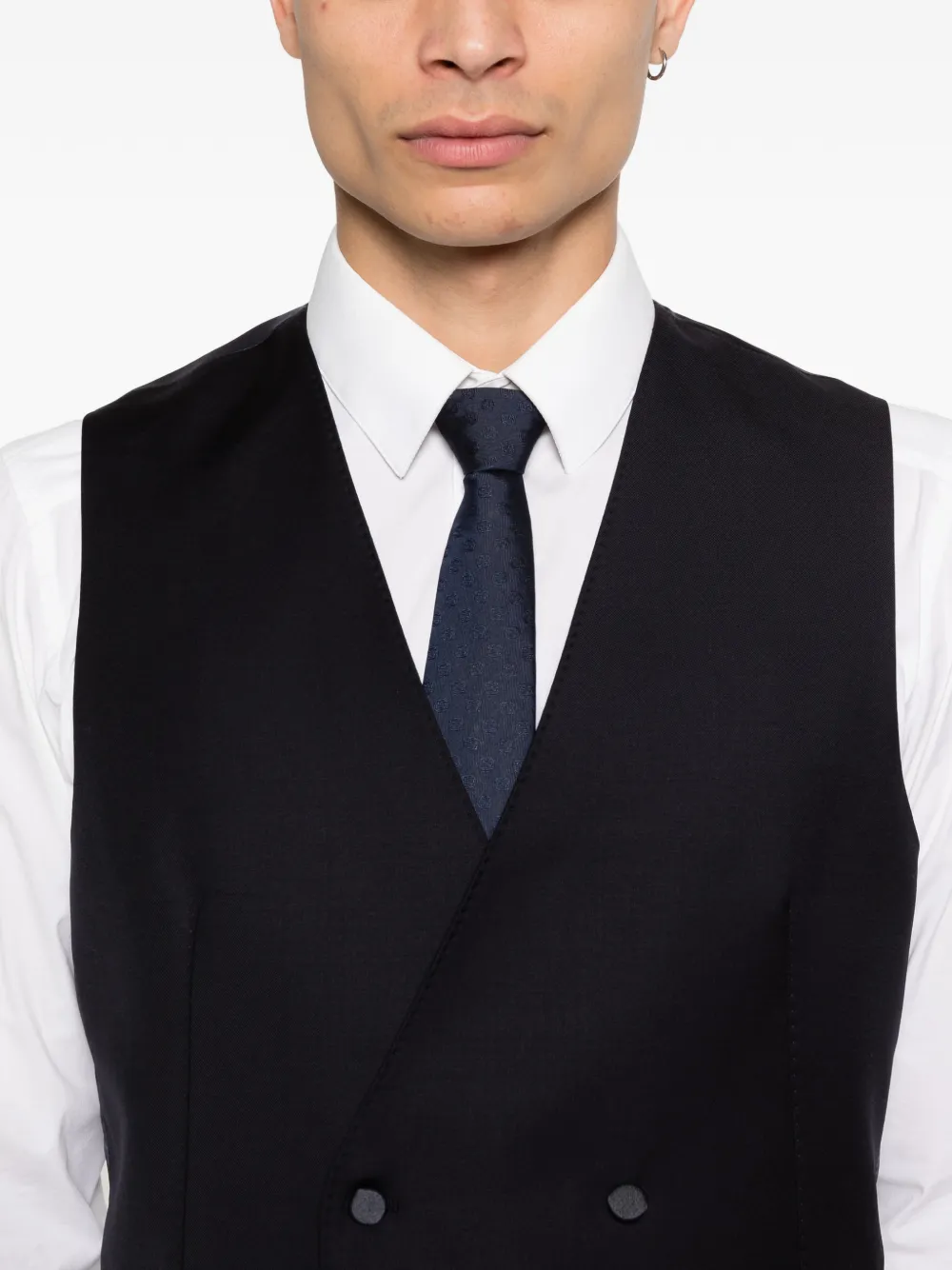 Tagliatore Gilet met dubbele rij knopen Blauw