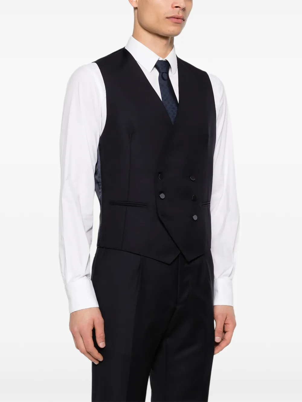 Tagliatore Gilet met dubbele rij knopen Blauw