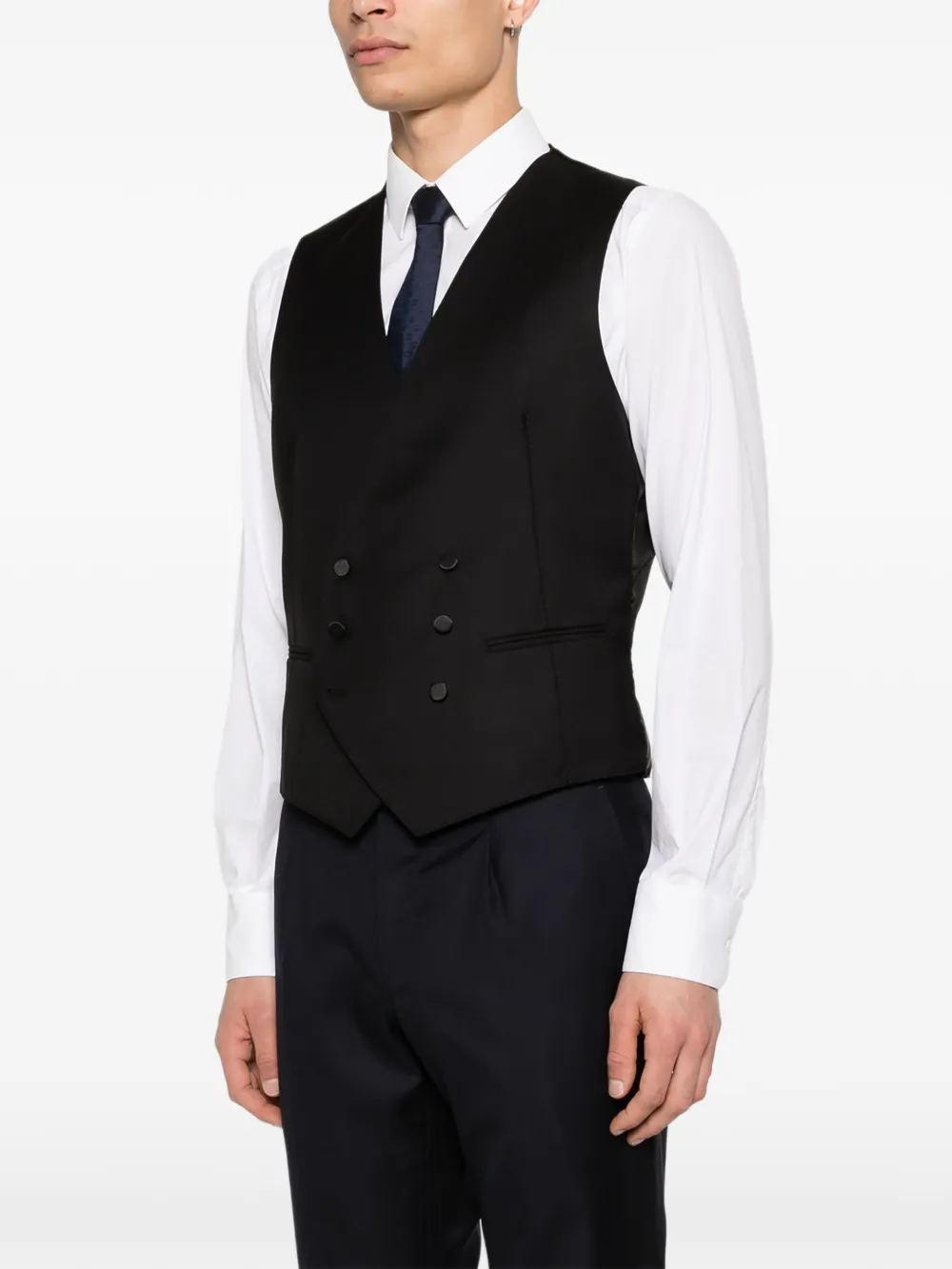Tagliatore Gilet met knopen Zwart