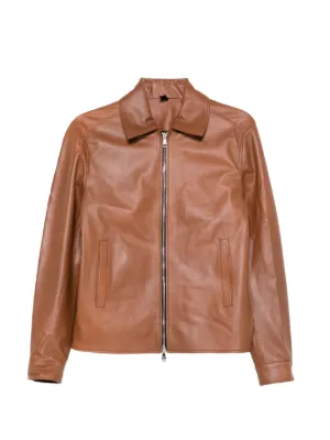 Diesel Leather Panelled Jacket | Brown | FARFETCH CA