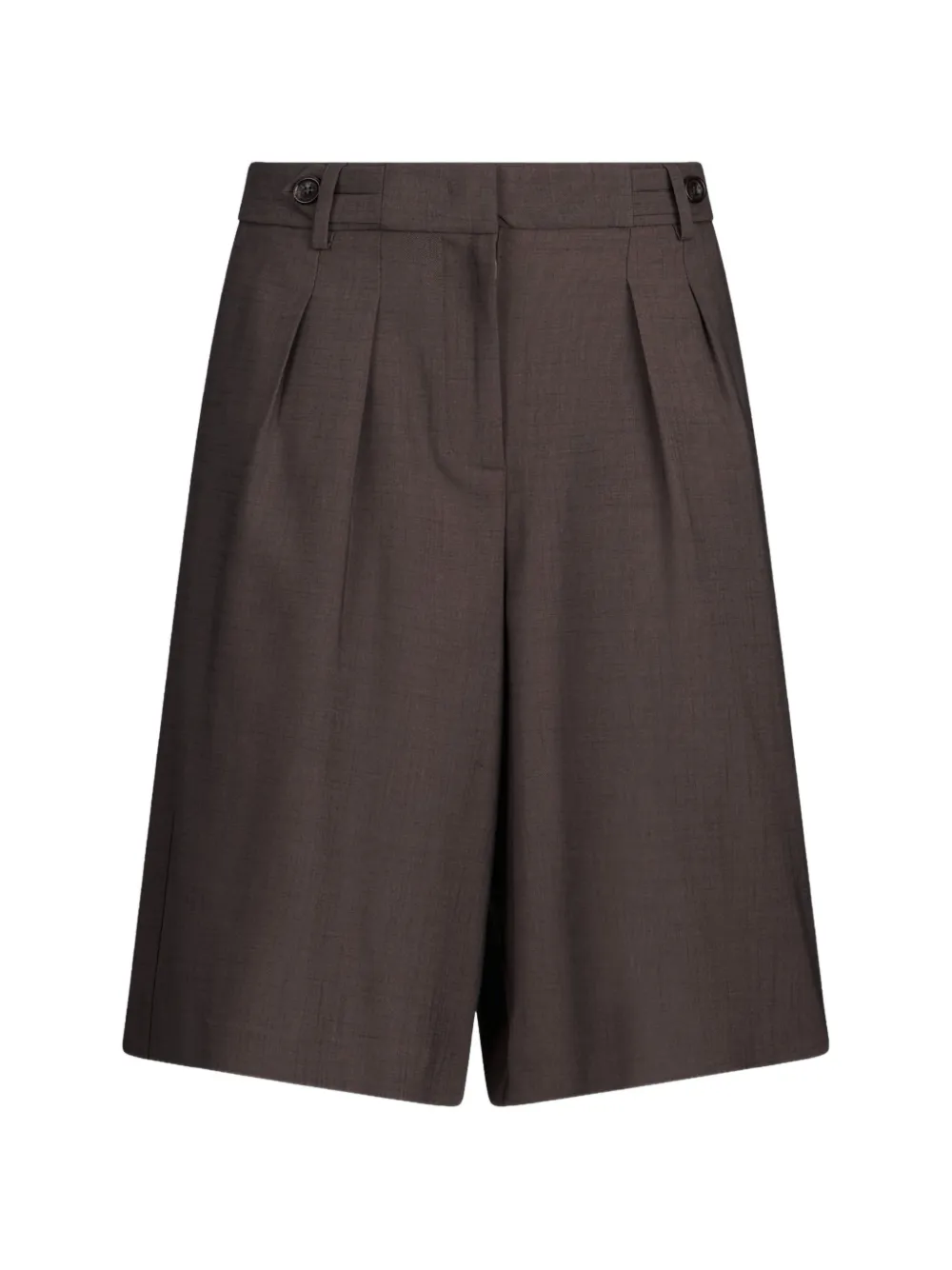 LIU JO mélange pleated denim shorts - Marrone