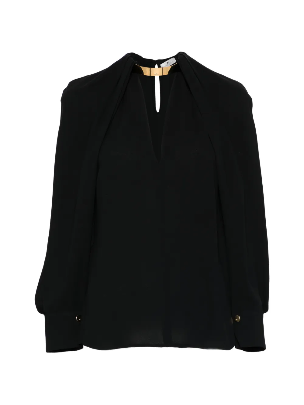 Elisabetta Franchi choker V-neck blouse - Nero