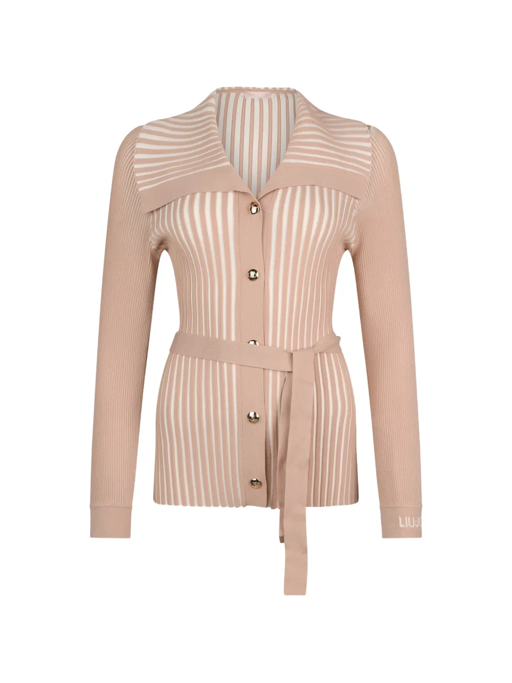 LIU JO ribbed maxi collar cardigan - Toni neutri