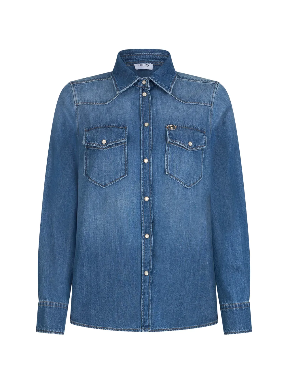 LIU JO denim wash shirt - Blu