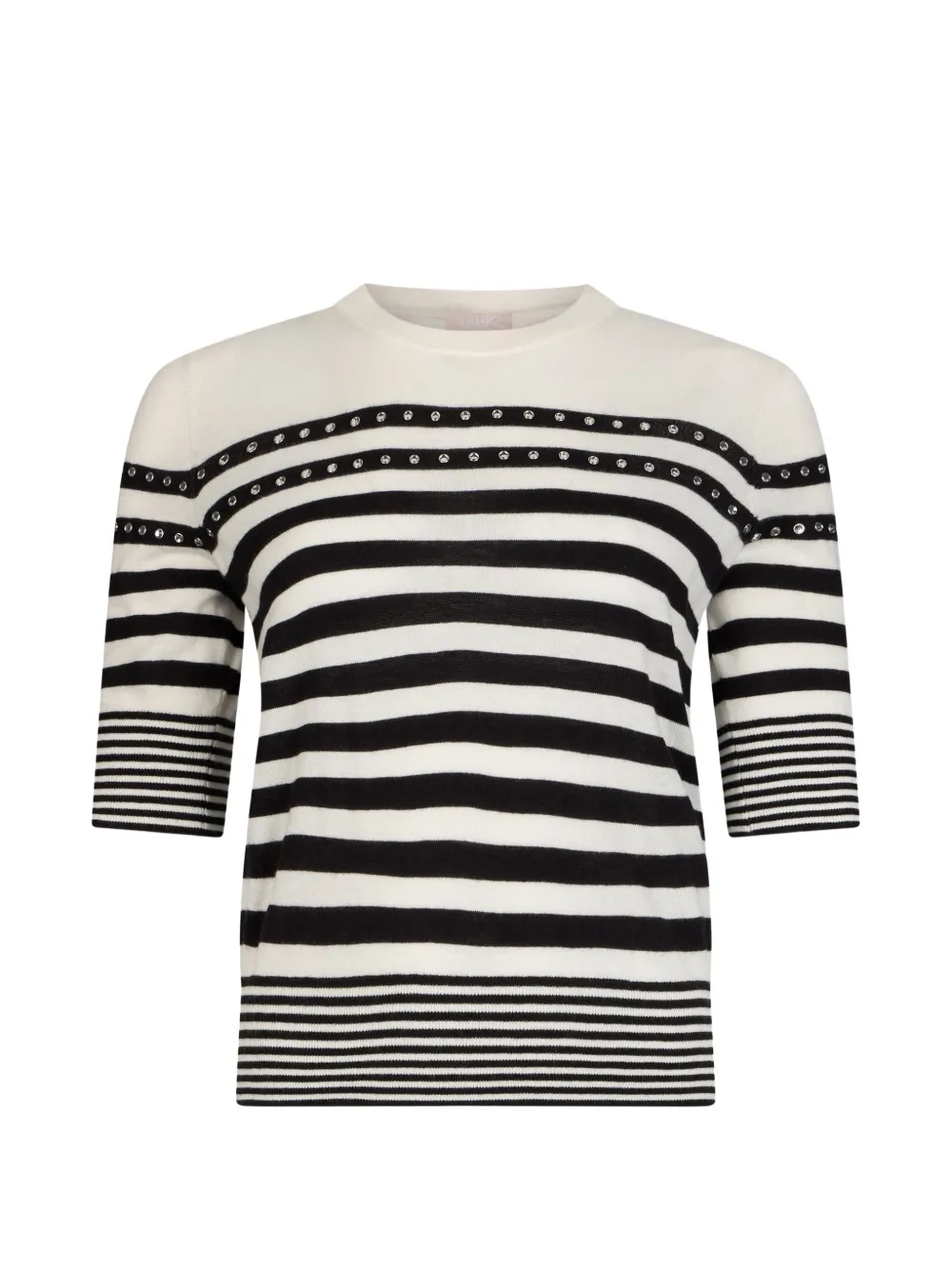 LIU JO striped jewel jumper - Bianco
