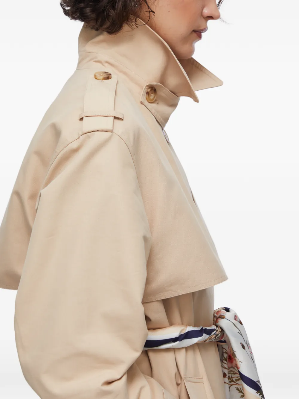 LIU JO Lange trenchcoat met sjaal Beige