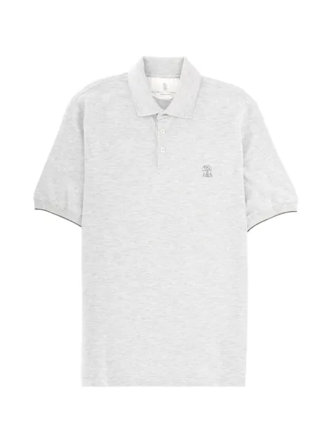 Brunello Cucinelli logo-embroidered polo shirt