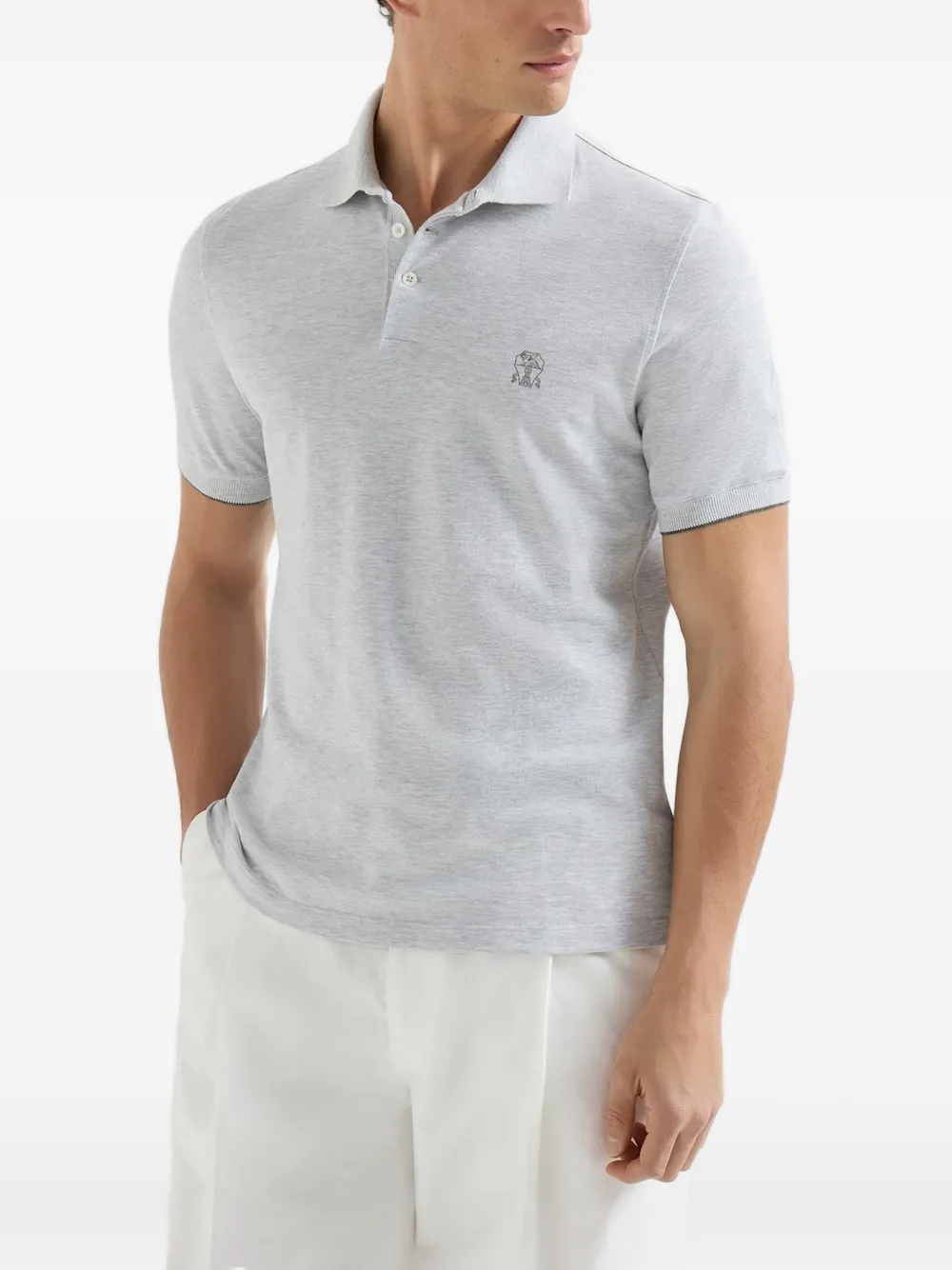 Brunello Cucinelli Poloshirt met geborduurd logo Grijs