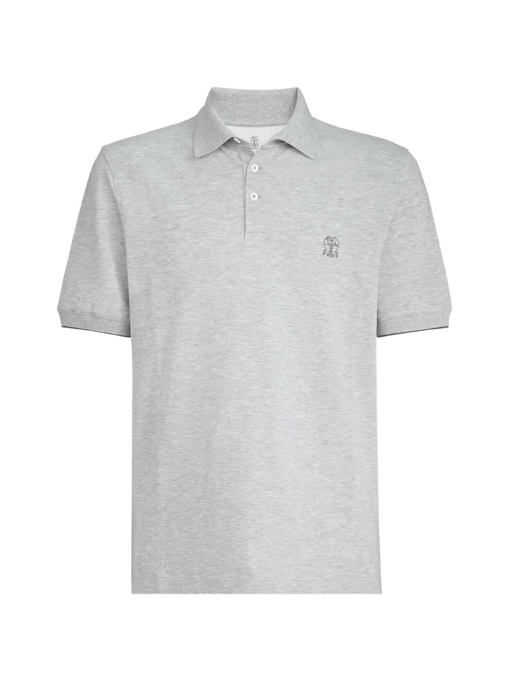 Brunello Cucinelli logo-embroidered polo shirt - Grigio