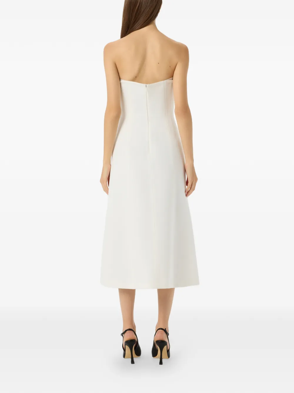 Blumarine Midi-jurk met gevormde hals Wit