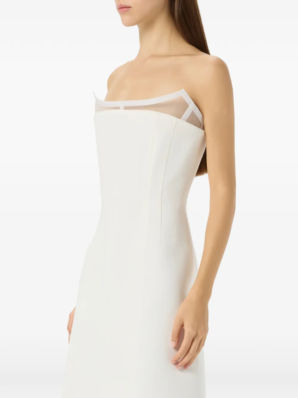 Blumarine Midi-jurk met gevormde hals Wit