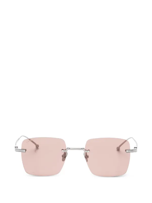 Cartier Eyewear Rectangle-frame Sunglasses in Silver