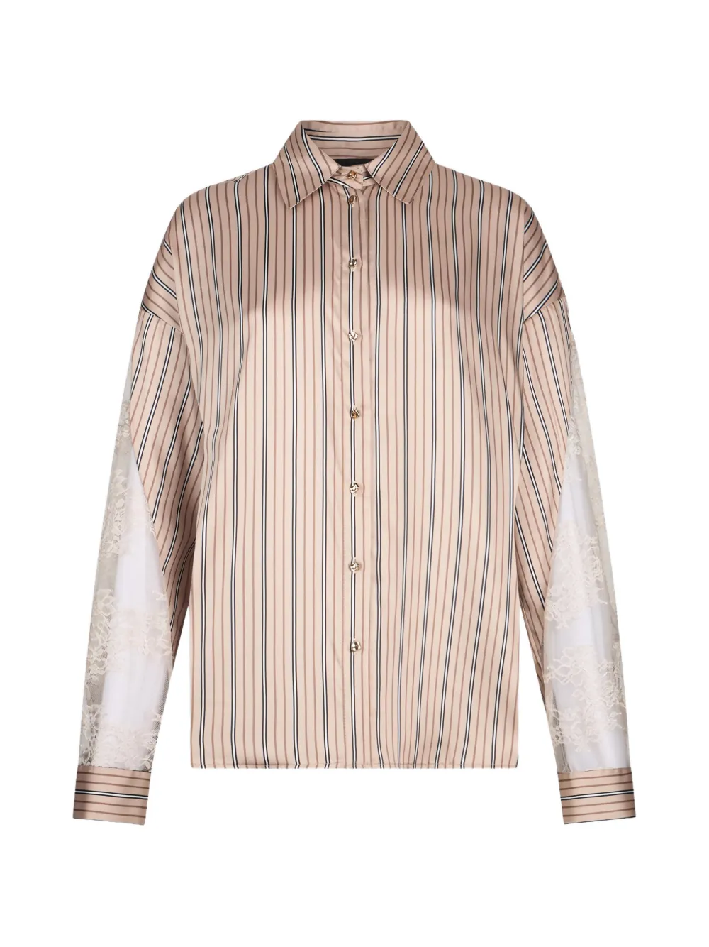 LIU JO striped lace shirt - Toni neutri