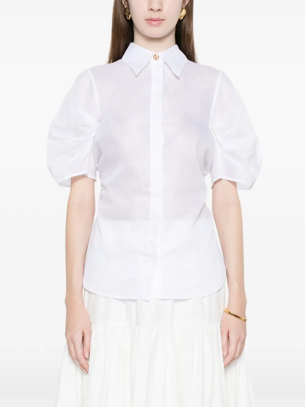  Elisabetta Franchi Puff-sleeve Shirt - White 