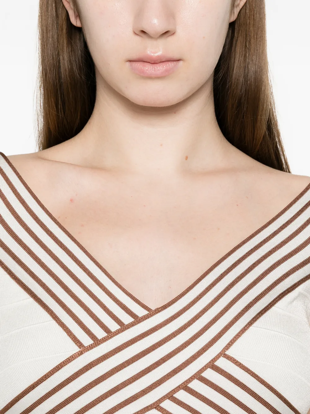 Off-Shoulder Striped Dress