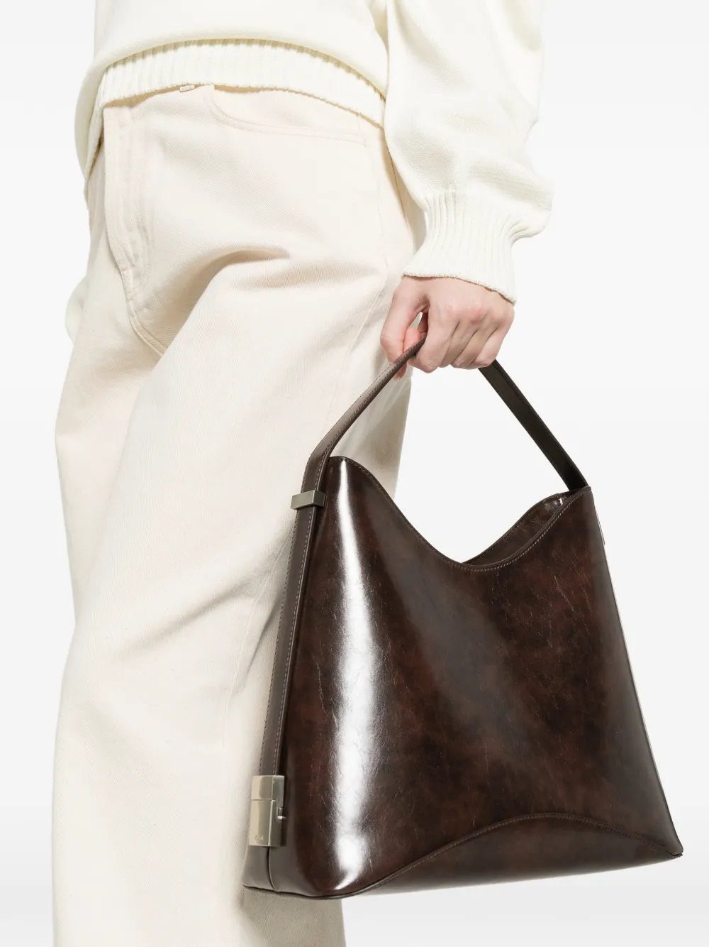  Osoi Slouch Leather Shoulder Bag - Brown 