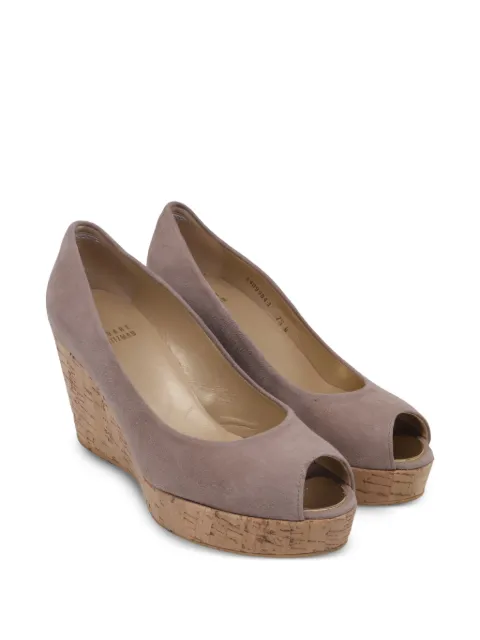 Stuart Weitzman Anna peep-toe wedge pumps