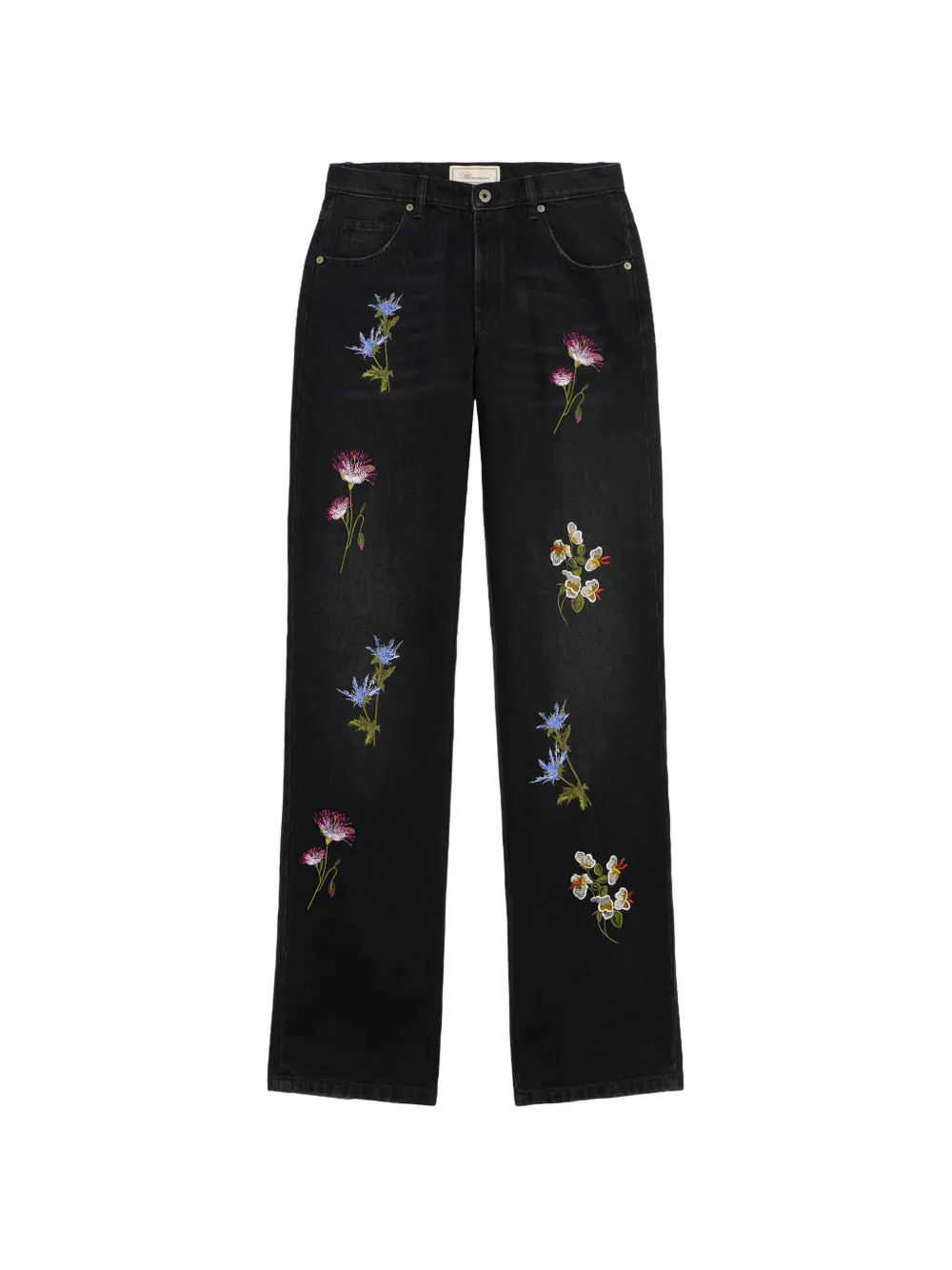 Blumarine floral-embroidered trousers - Nero