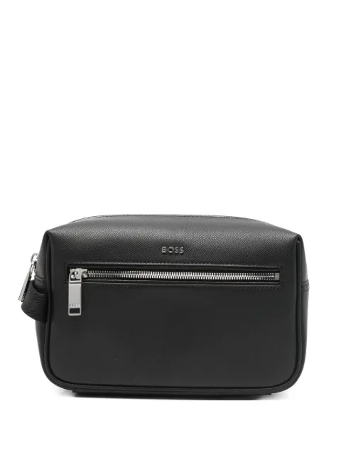 BOSS zip detail wash bag