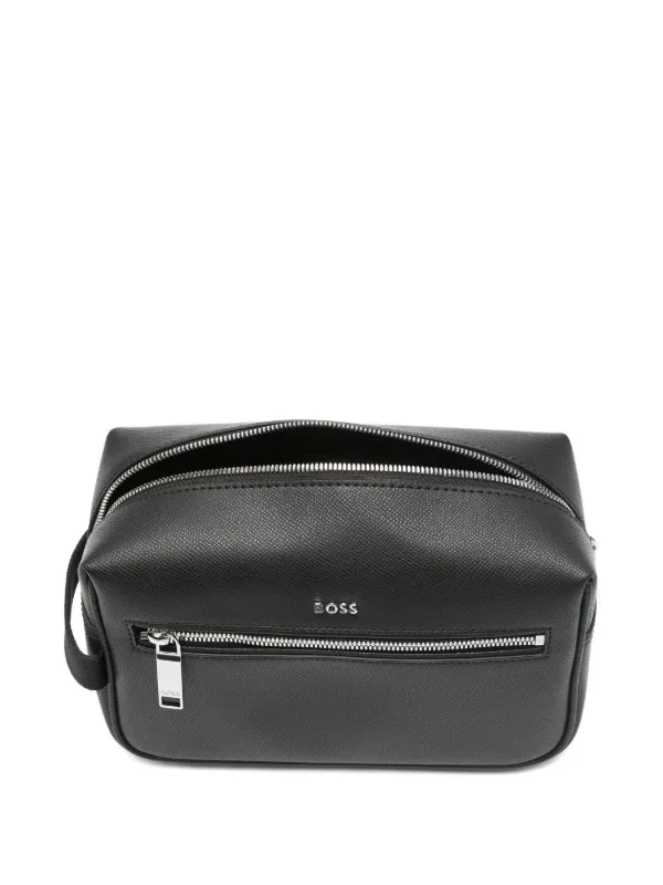 BOSS Zip Detail Wash Bag | Black | FARFETCH AO
