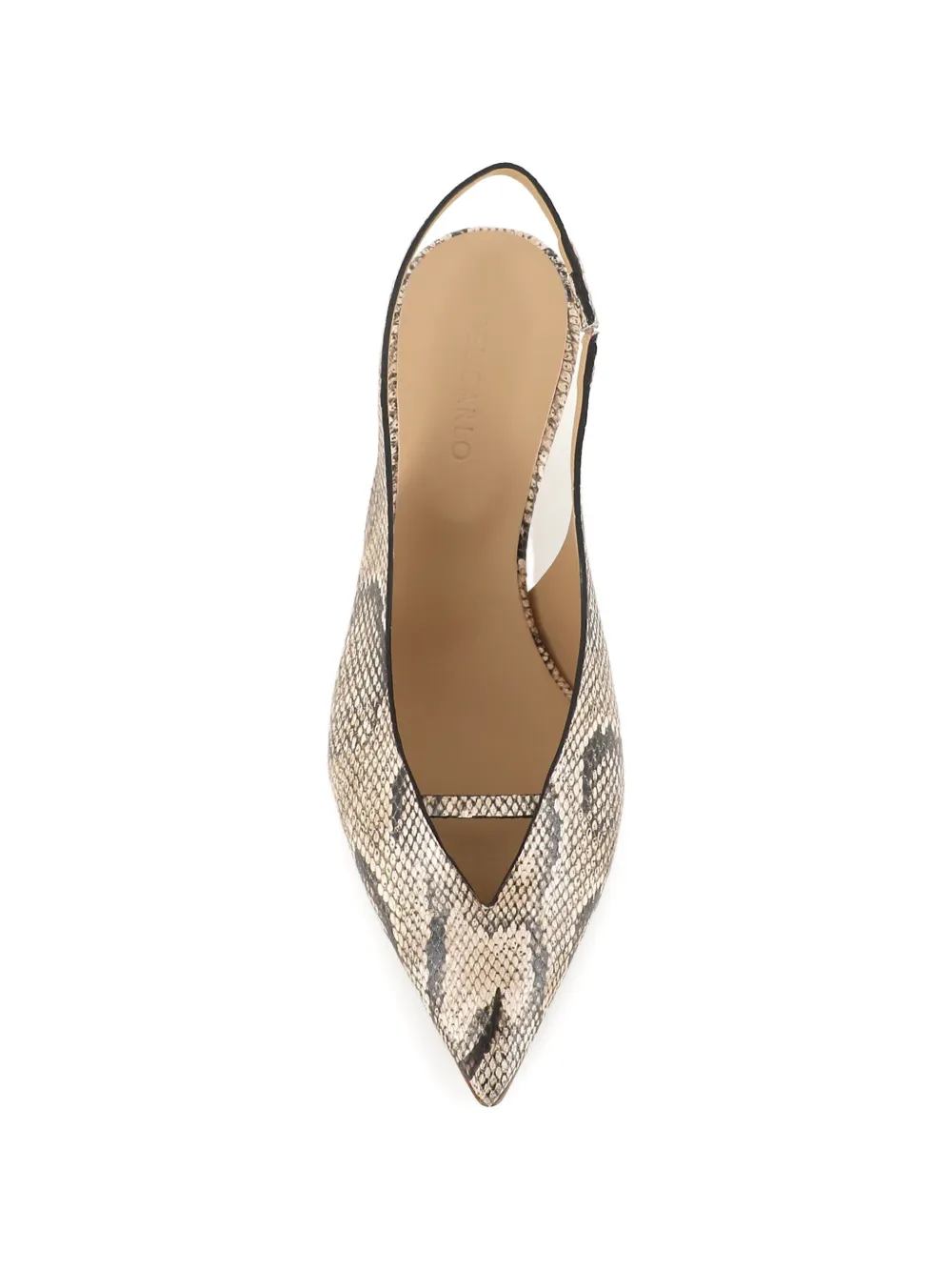 Del Carlo Slingback pumps met puntige neus Beige