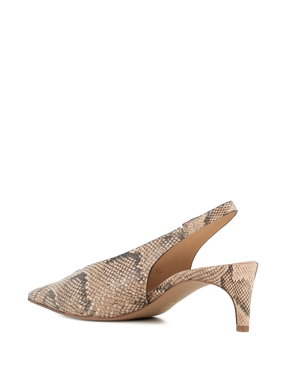 Del Carlo Slingback pumps met puntige neus Beige