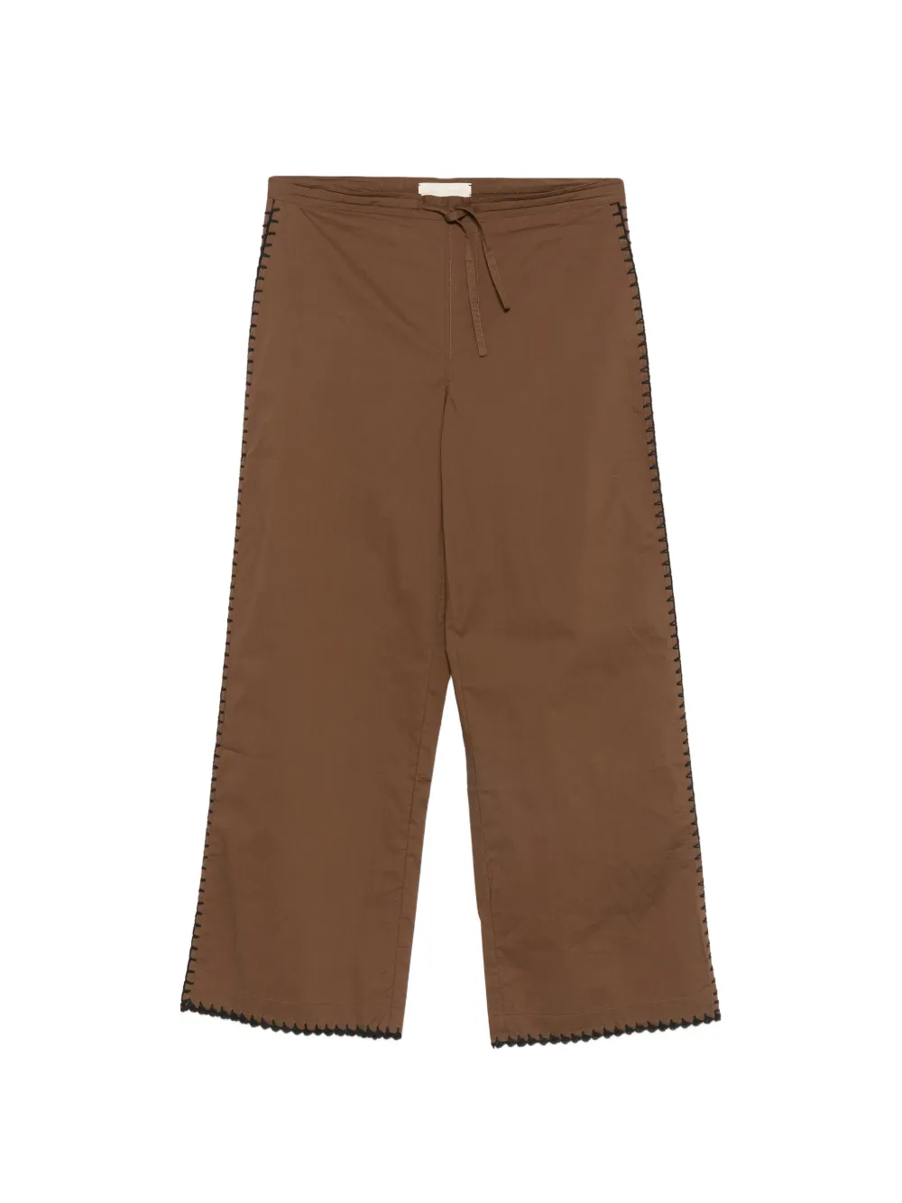 TERRY PUESTO whipstitch-trim palazzo pants