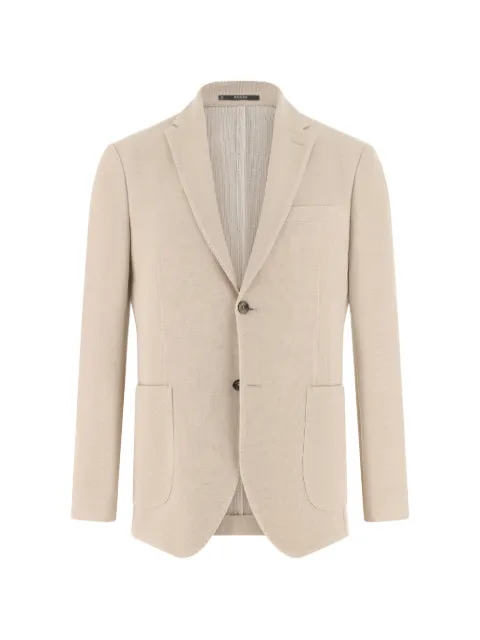 Boggi Milano micro–textured patch-pocket blazer