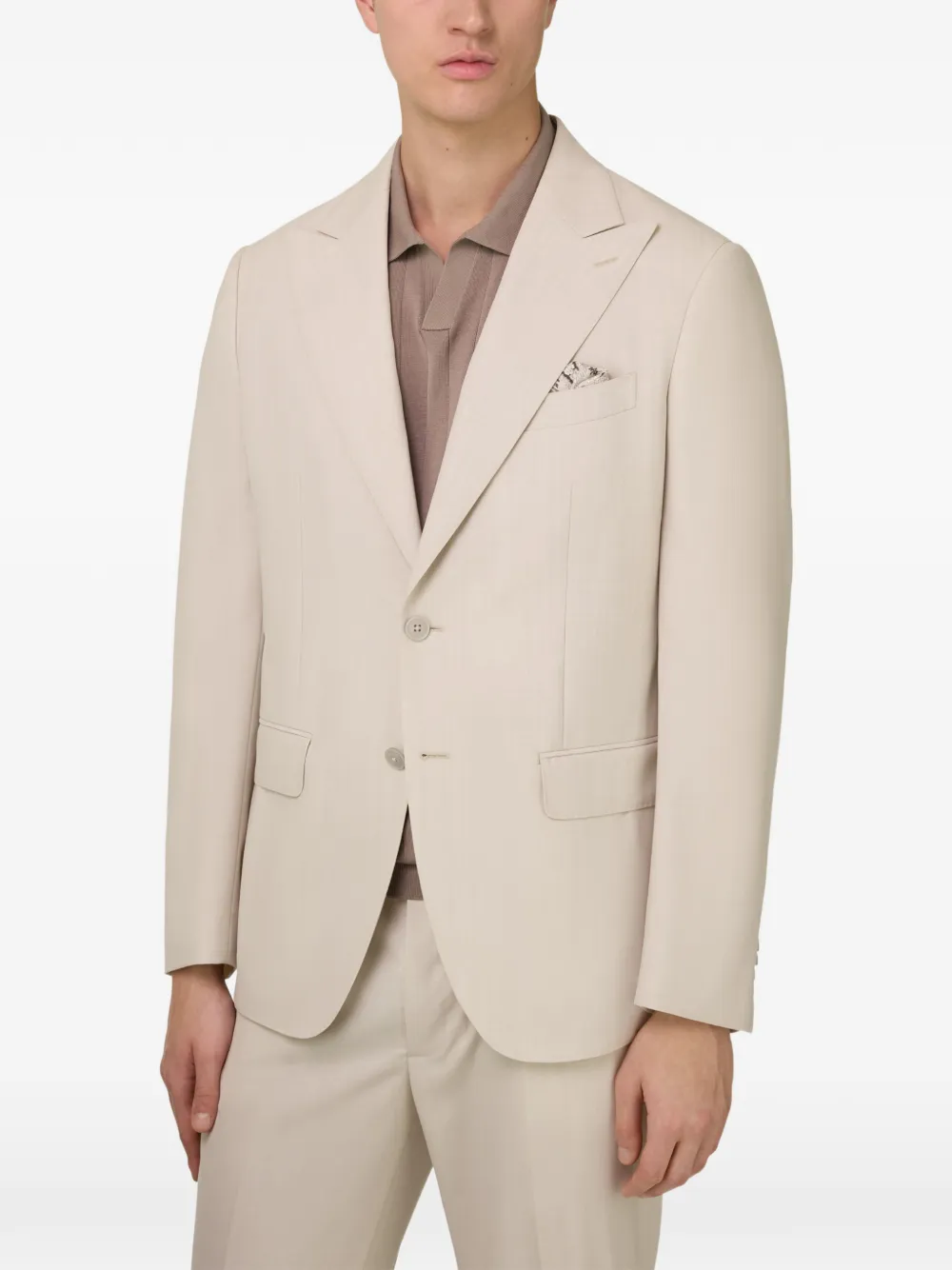  Boggi Milano Peak-lapels Wool Suit - Neutrals 