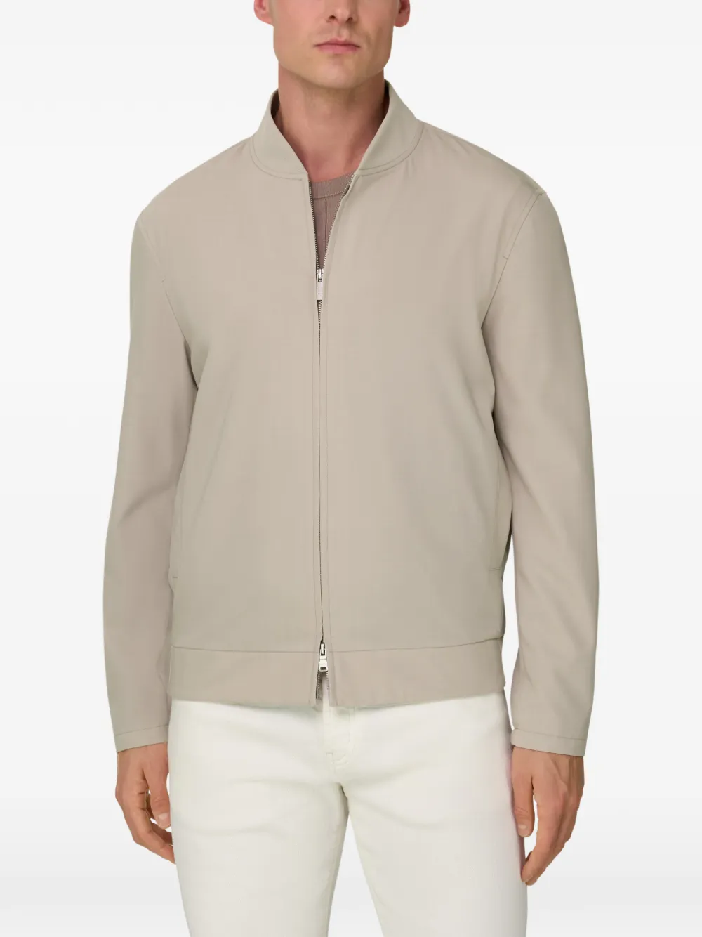  Boggi Milano Zip-up Bomber Jacket - Neutrals 