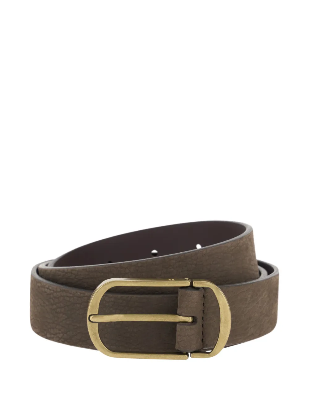 Boggi Milano tumbled nubuck buckle belt - Marrone