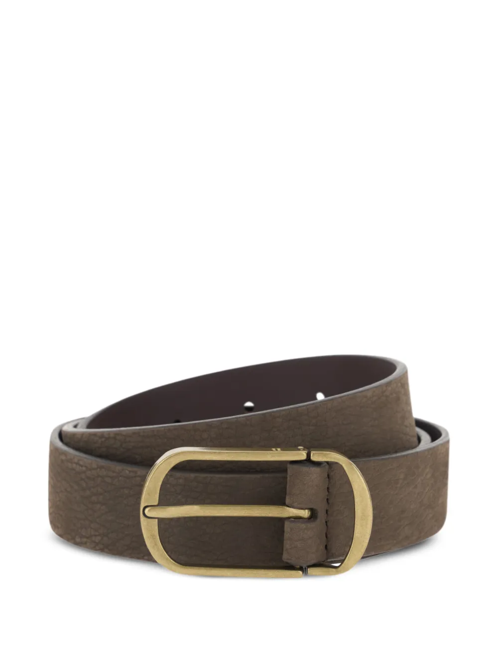 Boggi Milano tumbled nubuck buckle belt - Marrone