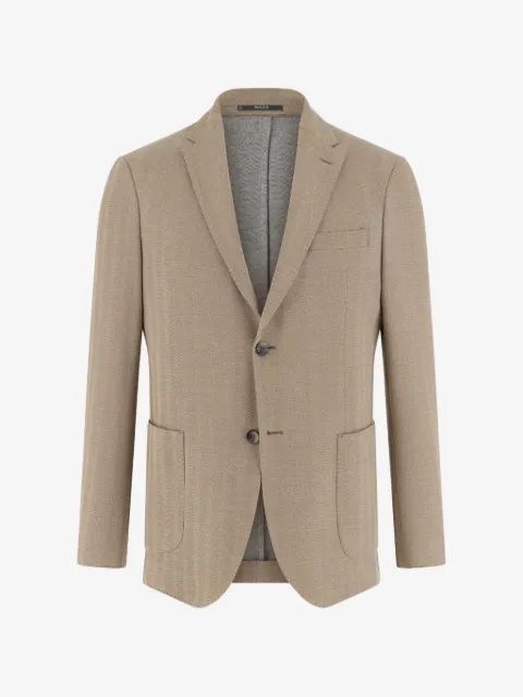 Boggi Milano herringbone patch pocket jacket