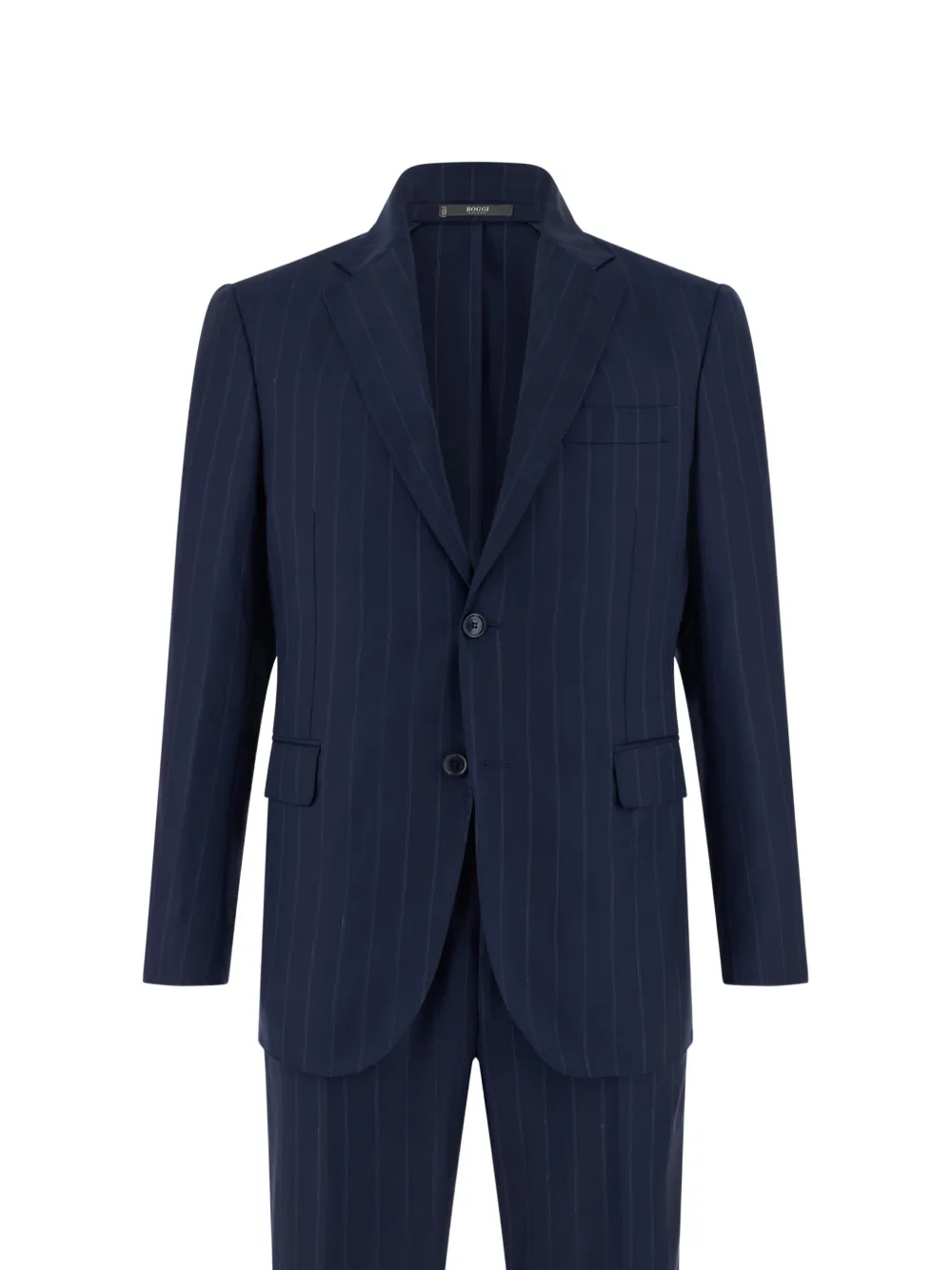 Boggi Milano pinstriped flap-pockets suit - Blu