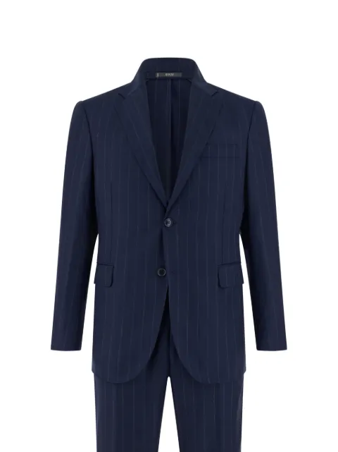 Boggi Milano pinstriped flap-pockets suit