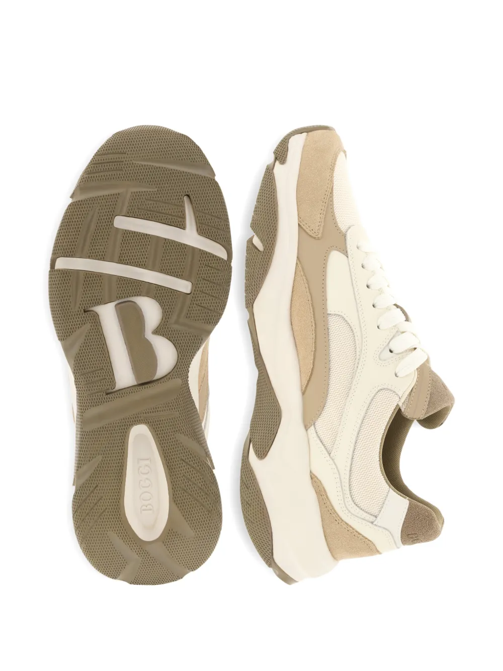 Boggi Milano Storm leren sneakers Beige