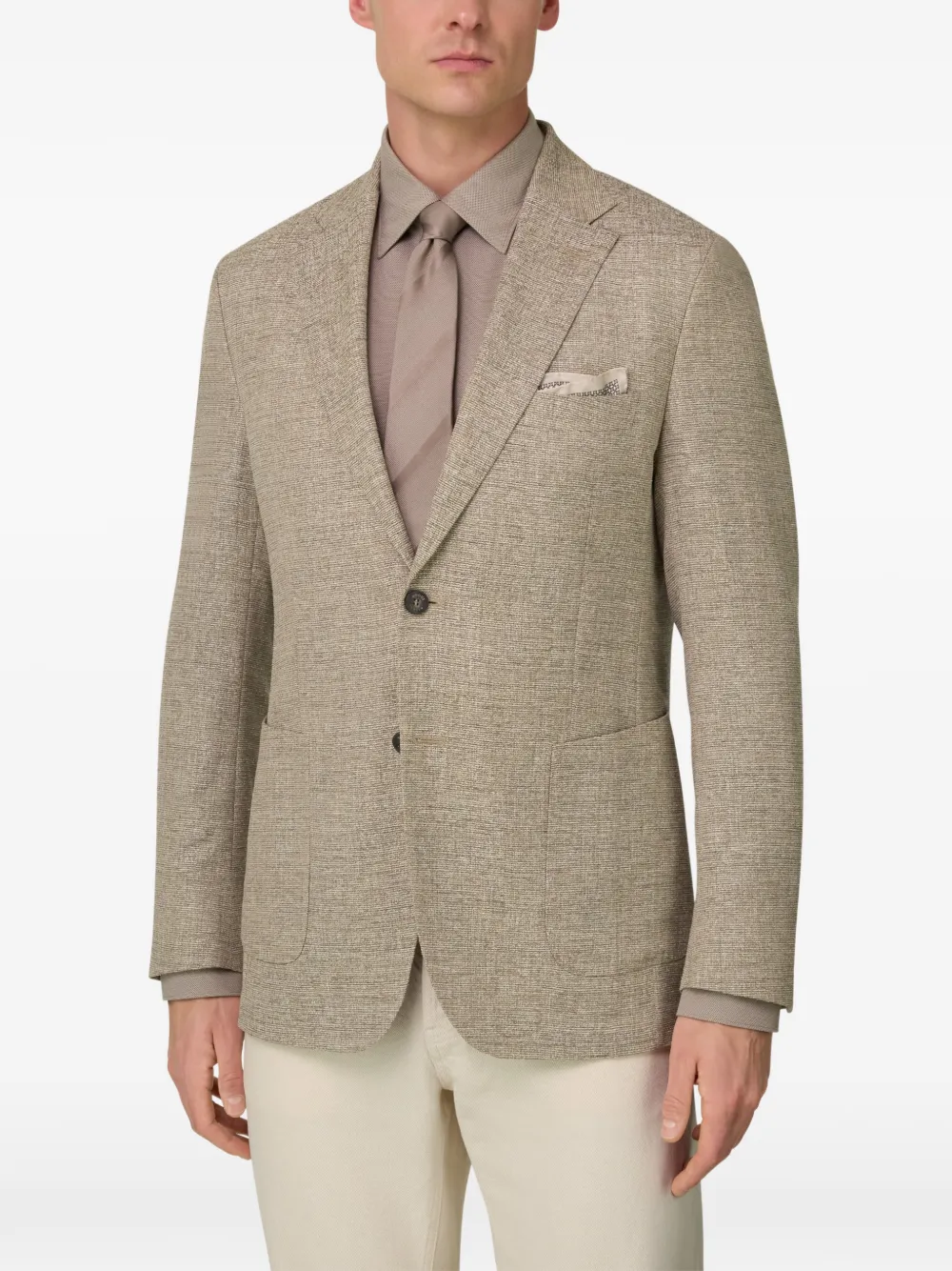  Boggi Milano Micro-textured Single-breasted Blazer - Neutrals 