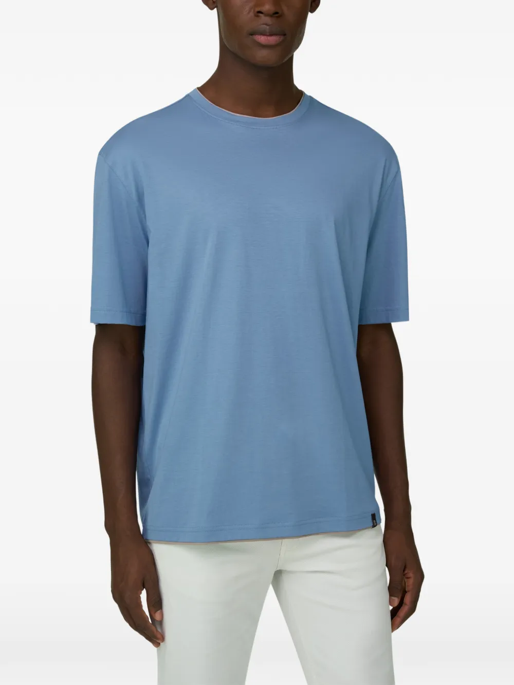 Contrasting-Trim Cotton T-Shirt