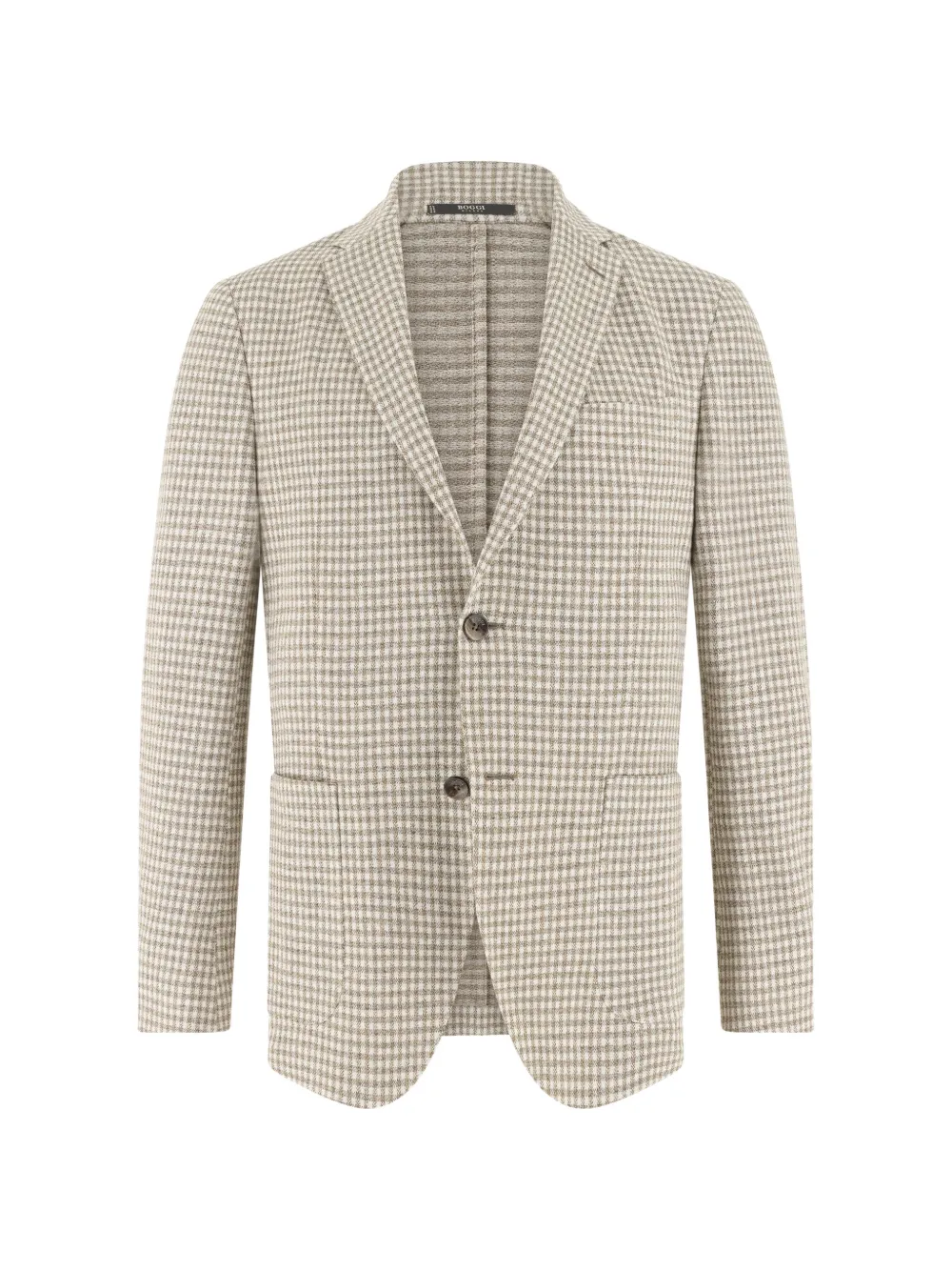Boggi Milano micro-patterned single-breasted blazer - Toni neutri