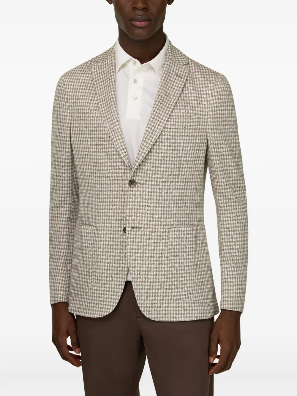  Boggi Milano Micro-patterned Single-breasted Blazer - Neutrals 