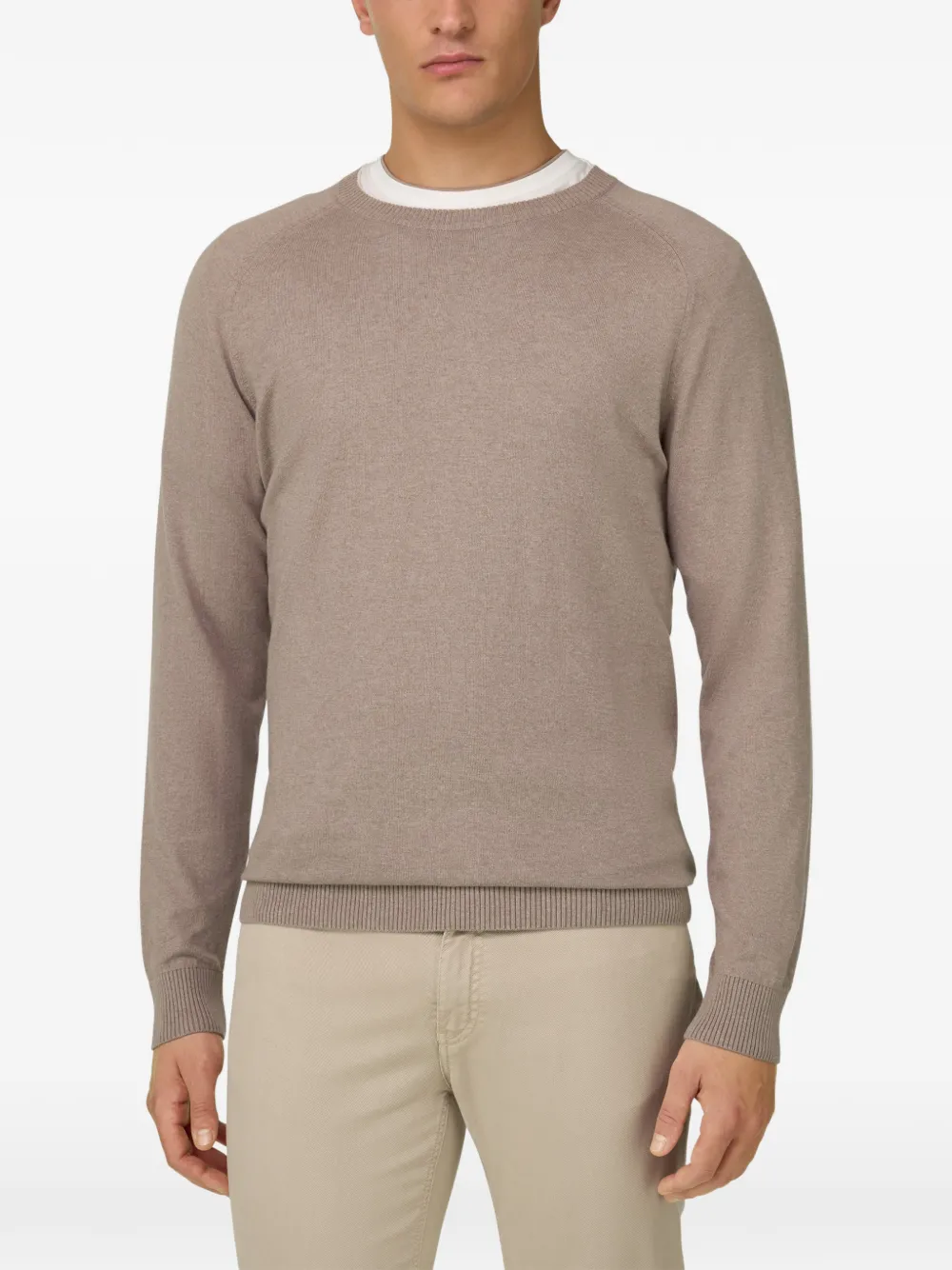  Boggi Milano Raglan Crew-neck Sweater - Neutrals 